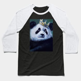 Panda with Crown Oil Painting Baseball T-Shirt